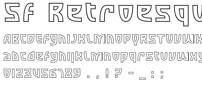 SF Retroesque Outline font